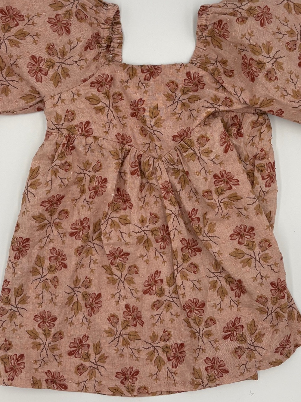 Rylee & Cru Girls' Dusty Pink Floral Puff-Sleeve Top
